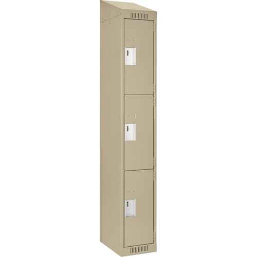 Casiers Clean Line, 3 niveaux, 12" x 18" x 78", Acier, Beige, Rivet (assembl&eacute;) Southpoint Industrial Supply