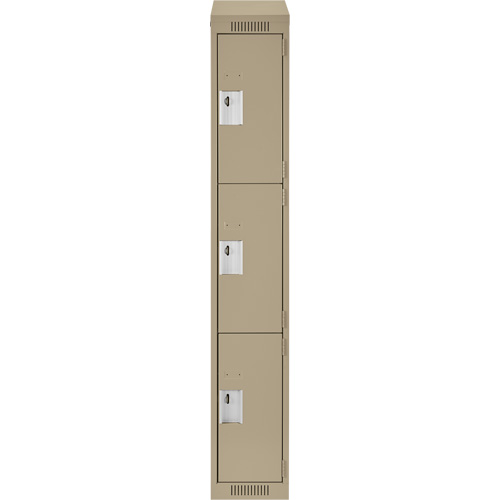 Casiers Clean Line, 3 niveaux, 12" x 18" x 78", Acier, Beige, Rivet (assembl&eacute;) Southpoint Industrial Supply
