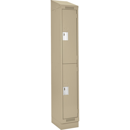 Clean Line Lockers, 2 -tier, 12" x 18" x 82", Steel, Beige, Rivet (Assembled) Southpoint Industrial Supply