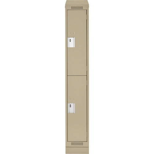 Clean Line Lockers, 2 -tier, 12" x 18" x 82", Steel, Beige, Rivet (Assembled) Southpoint Industrial Supply