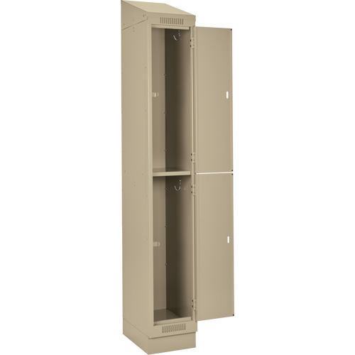 Clean Line Lockers, 2 -tier, Bank of 4, 48" x 18" x 82", Steel, Beige, Rivet (Assembled) Southpoint Industrial Supply