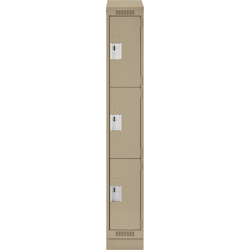 Casiers Clean Line, 3 niveaux, 12" x 18" x 82", Acier, Beige, Rivet (assembl&eacute;) Southpoint Industrial Supply