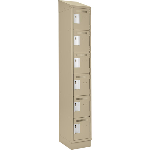 Clean Line Lockerette , 6 -tier, 12" x 18" x 82", Steel, Beige, Rivet (Assembled) Southpoint Industrial Supply