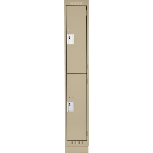 Clean Line Lockers, 2 -tier, 12" x 18" x 76", Steel, Beige, Rivet (Assembled) Southpoint Industrial Supply