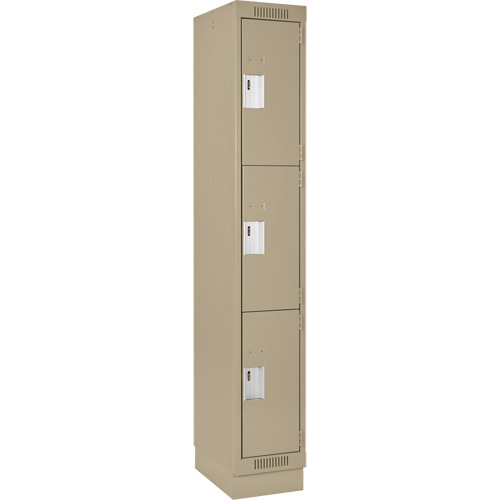 Casiers Clean Line, 3 niveaux, 12" x 18" x 76", Acier, Beige, Rivet (assembl&eacute;) Southpoint Industrial Supply