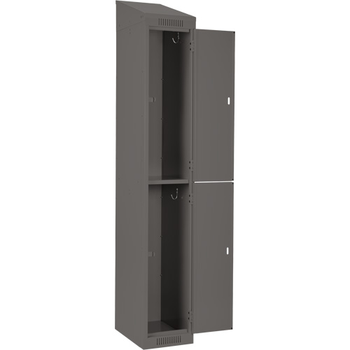 Clean Line Lockers, 2 -tier, Bank of 4, 48" x 18" x 78", Steel, Charcoal, Rivet (Assembled) Southpoint Industrial Supply