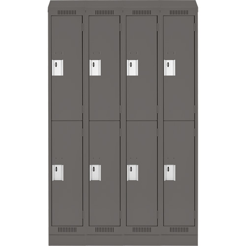 Casiers Clean Line, 2 niveaux, Bloc de 4, 48" x 18" x 82", Acier, Charbon, Rivet (assembl&eacute;) Southpoint Industrial Supply