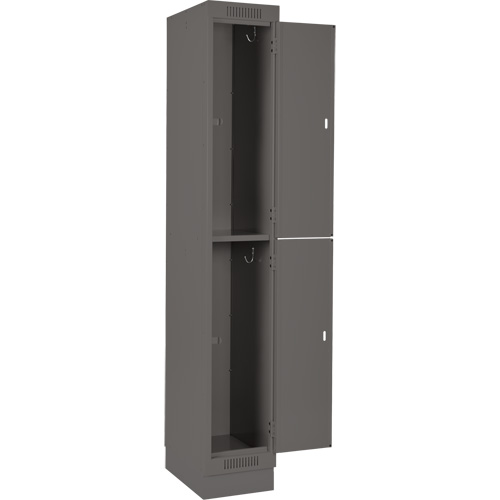 Clean Line Lockers, 2 -tier, Bank of 4, 48" x 18" x 76", Steel, Charcoal, Rivet (Assembled) Southpoint Industrial Supply