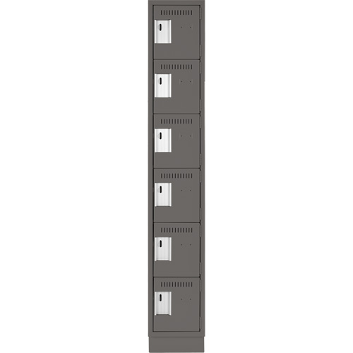 Clean Line Lockerette, 6 -tier, 12" x 18" x 76", Steel, Charcoal, Rivet (Assembled) Southpoint Industrial Supply