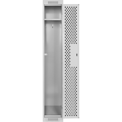 Clean Line Lockers, 12" x 15" x 72", Steel, Grey, Rivet (Assembled), Perforated Southpoint Industrial Supply