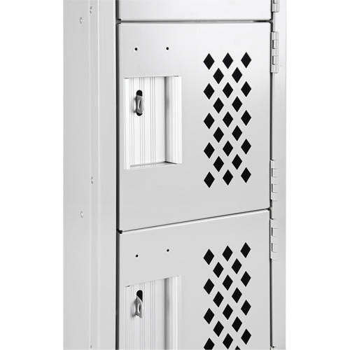Assembled Clean Line Perforated Economy Lockers, 6 -tier, Bank of 4, 18" x 72" x 12", Steel Southpoint Industrial Supply