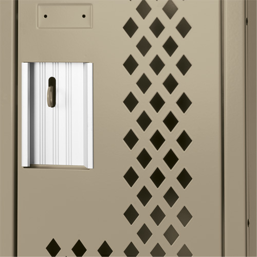 Clean Line Lockers, 2 -tier, 12" x 15" x 72", Steel, Beige, Rivet (Assembled), Perforated Southpoint Industrial Supply