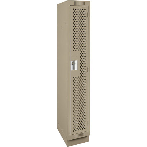 Clean Line Lockers, 12" x 15" x 76", Steel, Beige, Rivet (Assembled), Perforated Southpoint Industrial Supply