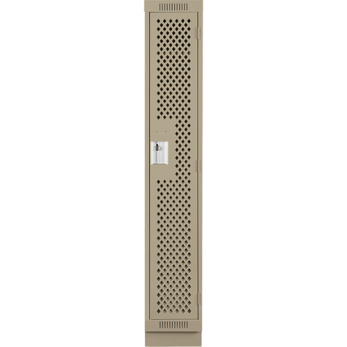 Clean Line Lockers, 12" x 15" x 76", Steel, Beige, Rivet (Assembled), Perforated Southpoint Industrial Supply