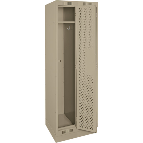 Clean Line Lockers, Bank of 2, 24" x 18" x 76", Steel, Beige, Rivet (Assembled), Perforated Southpoint Industrial Supply