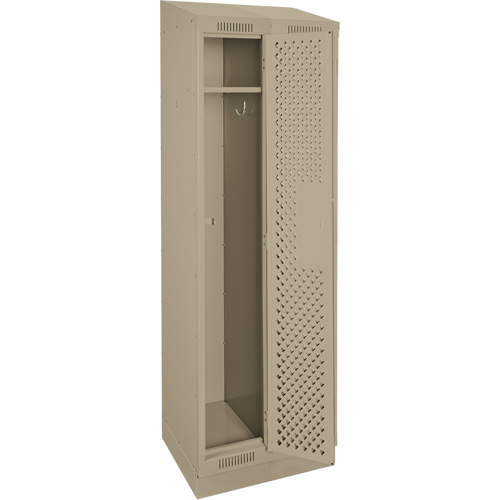Clean Line Lockers, Bank of 2, 24" x 18" x 82", Steel, Beige, Rivet (Assembled), Perforated Southpoint Industrial Supply