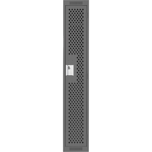 Clean Line Lockers, 12" x 15" x 72", Steel, Charcoal, Rivet (Assembled), Perforated Southpoint Industrial Supply