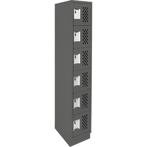 Assembled Lockerettes Clean Line Perforated Economy Lockers, 6 -tier, 18" x 72" x 12", Steel Southpoint Industrial Supply