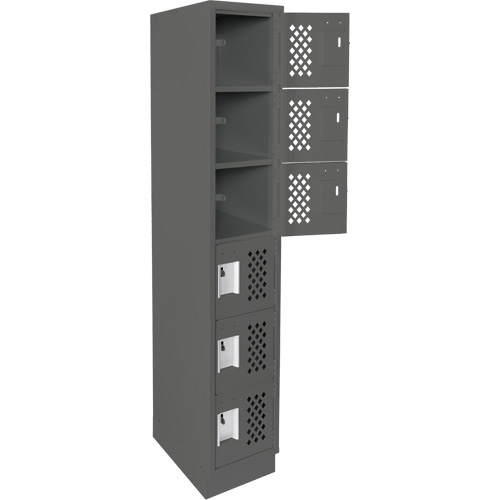 Assembled Lockerettes Clean Line Perforated Economy Lockers, 6 -tier, 18" x 72" x 12", Steel Southpoint Industrial Supply