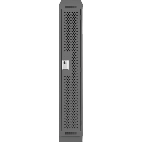 Clean Line Lockers, 12" x 18" x 82", Steel, Charcoal, Rivet (Assembled), Perforated Southpoint Industrial Supply