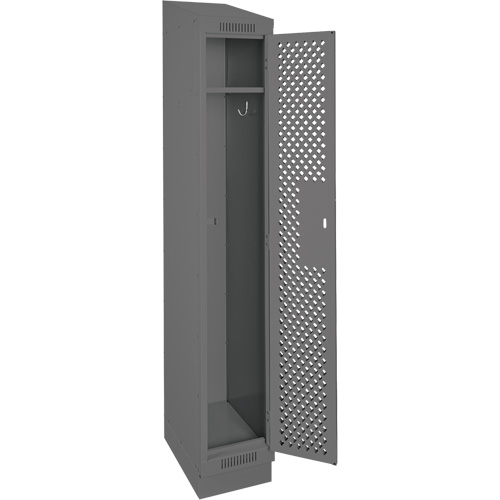 Clean Line Lockers, 12" x 18" x 82", Steel, Charcoal, Rivet (Assembled), Perforated Southpoint Industrial Supply