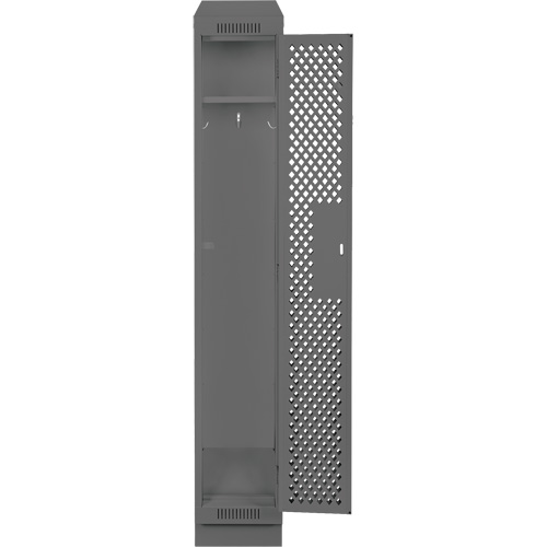 Clean Line Lockers, 12" x 18" x 82", Steel, Charcoal, Rivet (Assembled), Perforated Southpoint Industrial Supply