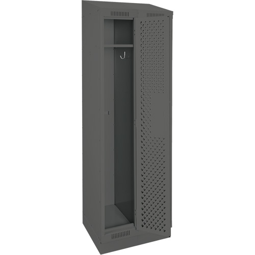 Clean Line Lockers, Bank of 2, 24" x 18" x 82", Steel, Charcoal, Rivet (Assembled), Perforated Southpoint Industrial Supply