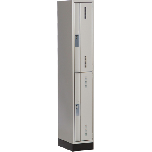 Concorde Heavy-Duty Lockers, 2 -tier, 12" x 18" x 76", Steel, Grey, Welded (Assembled) Southpoint Industrial Supply