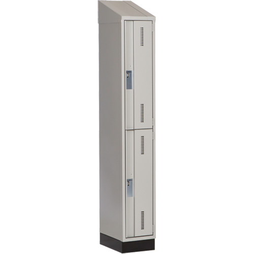 Concorde Heavy-Duty Lockers, 2 -tier, 12" x 18" x 82", Steel, Grey, Welded (Assembled) Southpoint Industrial Supply