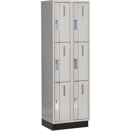 Casiers robustes Concorde, 3 niveaux, Bloc de 2, 24" x 18" x 76", Acier, Gris, Soud&eacute; (assembl&eacute;) Southpoint Industrial Supply
