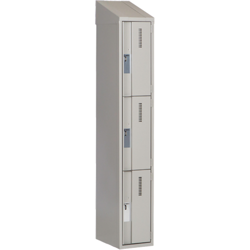 Concorde Heavy-Duty Lockers, 3 -tier, 12" x 18" x 78", Steel, Grey, Welded (Assembled) Southpoint Industrial Supply