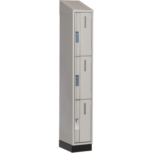 Concorde Heavy-Duty Lockers, 3 -tier, 12" x 18" x 82", Steel, Grey, Welded (Assembled) Southpoint Industrial Supply