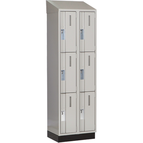 Concorde Heavy-Duty Lockers, 3 -tier, Bank of 2, 24" x 18" x 82", Steel, Grey, Welded (Assembled) Southpoint Industrial Supply