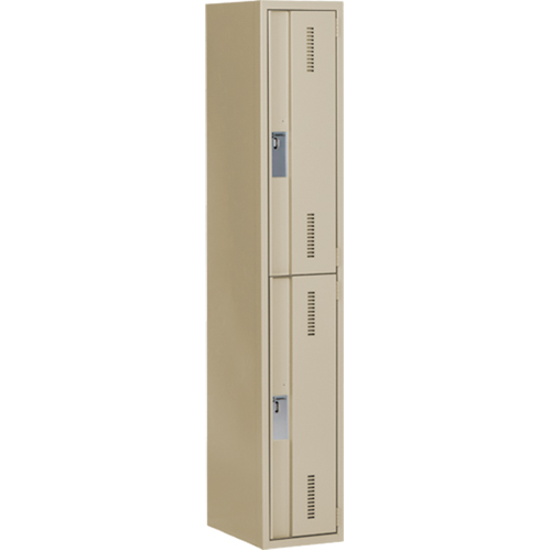 Concorde Heavy-Duty Lockers, 2 -tier, 12" x 18" x 72", Steel, Beige, Welded (Assembled) Southpoint Industrial Supply