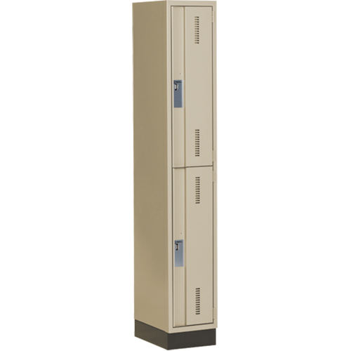 Concorde Heavy-Duty Lockers, 2 -tier, 12" x 18" x 76", Steel, Beige, Welded (Assembled) Southpoint Industrial Supply