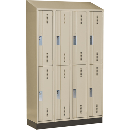 Concorde Heavy-Duty Lockers, 2 -tier, Bank of 4, 48" x 18" x 82", Steel, Beige, Welded (Assembled) Southpoint Industrial Supply