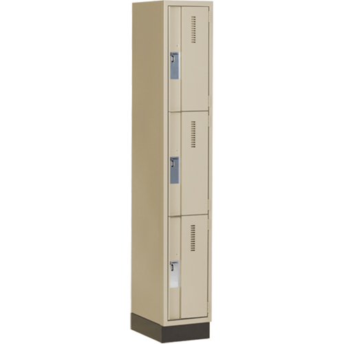 Concorde Heavy-Duty Lockers, 3 -tier, 12" x 18" x 76", Steel, Beige, Welded (Assembled) Southpoint Industrial Supply