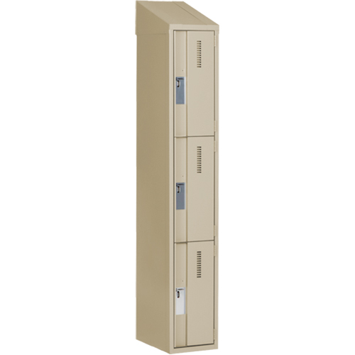 Casiers robustes Concorde, 3 niveaux, 12" x 18" x 78", Acier, Beige, Soud&eacute; (assembl&eacute;) Southpoint Industrial Supply