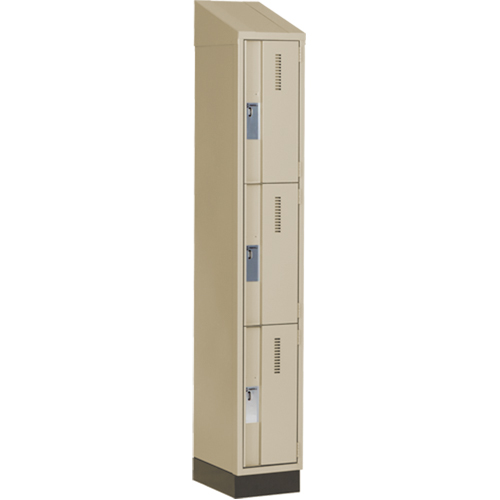 Concorde Heavy-Duty Lockers, 3 -tier, 12" x 18" x 82", Steel, Beige, Welded (Assembled) Southpoint Industrial Supply