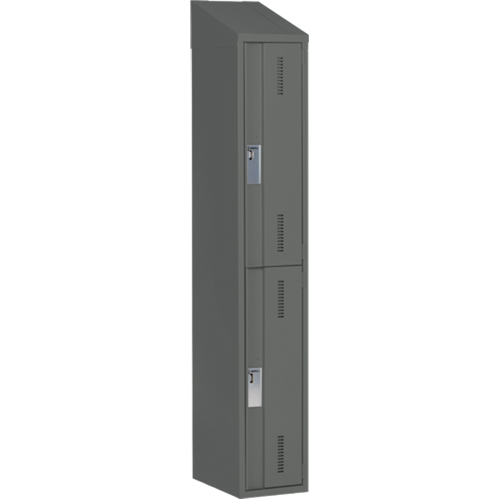 Concorde Heavy-Duty Lockers, 2 -tier, 12" x 18" x 78", Steel, Charcoal, Welded (Assembled) Southpoint Industrial Supply