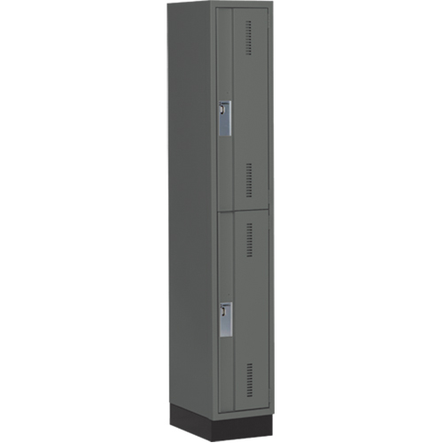 Concorde Heavy-Duty Lockers, 2 -tier, 12" x 18" x 76", Steel, Charcoal, Welded (Assembled) Southpoint Industrial Supply