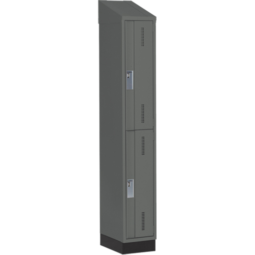 Concorde Heavy-Duty Lockers, 2 -tier, 12" x 18" x 82", Steel, Charcoal, Welded (Assembled) Southpoint Industrial Supply