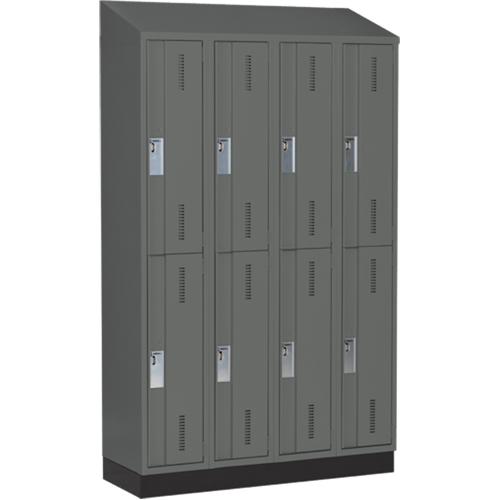 Casiers robustes Concorde, 2 niveaux, Bloc de 4, 48" x 18" x 82", Acier, Charbon, Soud&eacute; (assembl&eacute;) Southpoint Industrial Supply