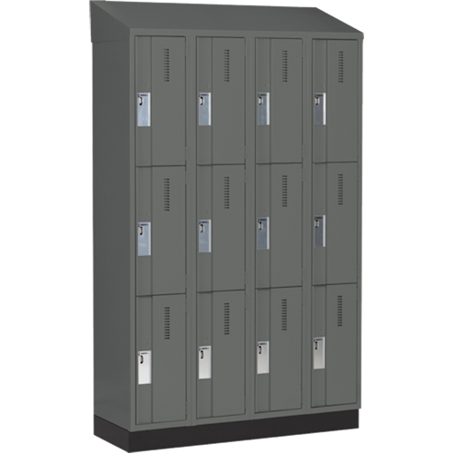Casiers robustes Concorde, 3 niveaux, Bloc de 4, 48" x 18" x 82", Acier, Charbon, Soud&eacute; (assembl&eacute;) Southpoint Industrial Supply