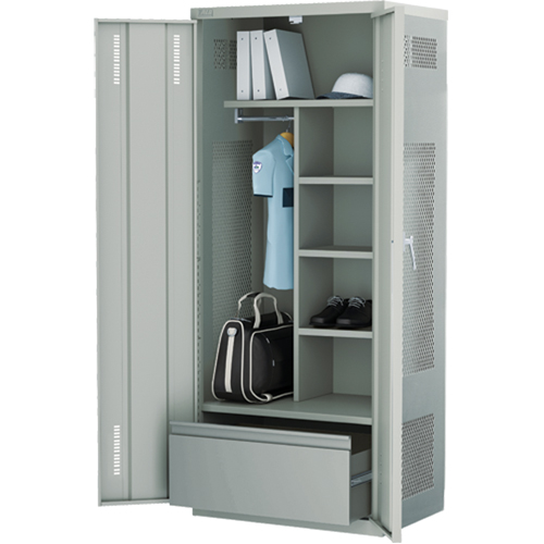 Deluxe Gear Locker, Steel, 36" W x 24" D x 72" H, Grey Southpoint Industrial Supply