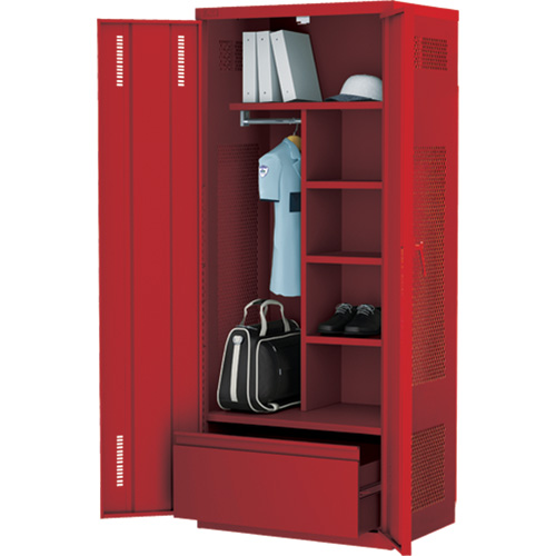 Deluxe Gear Locker, Steel, 36" W x 24" D x 72" H, Red Southpoint Industrial Supply