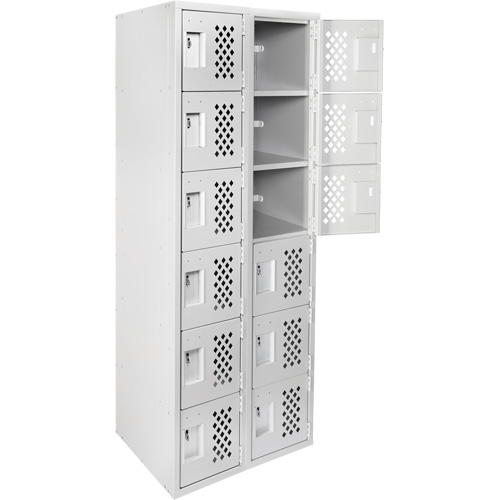 Clean Line Lockerettes, 6 -tier, Bank of 2, 18" x 72" x 12", Steel Southpoint Industrial Supply