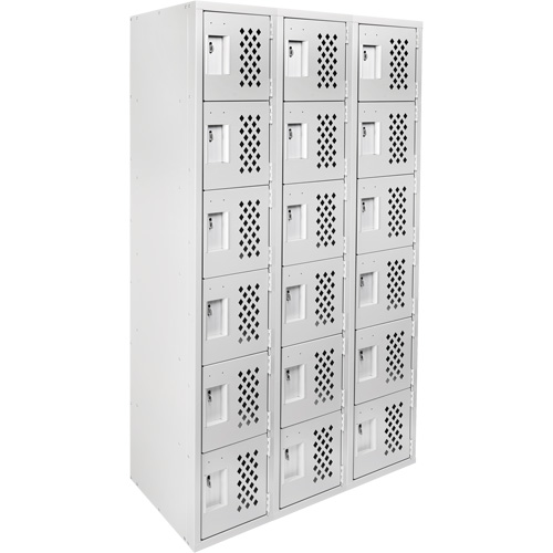 Clean Line Lockerettes, 6 -tier, Bank of 3, 18" x 72" x 12", Steel Southpoint Industrial Supply