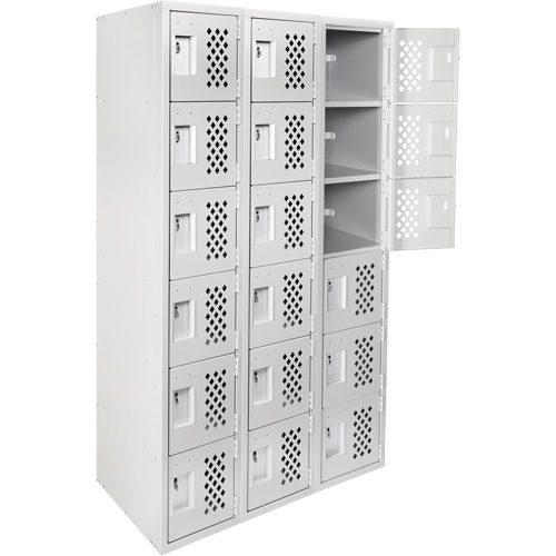 Clean Line Lockerettes, 6 -tier, Bank of 3, 18" x 72" x 12", Steel Southpoint Industrial Supply