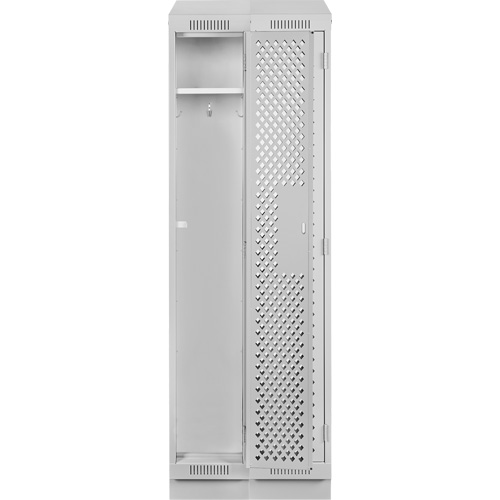 Clean Line Lockers, Bank of 2, 24" x 18" x 82", Steel, Grey, Rivet (Assembled), Perforated Southpoint Industrial Supply